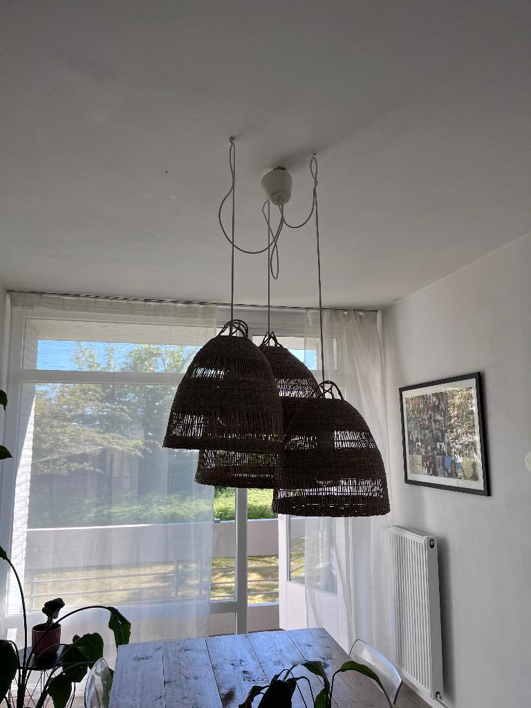 IKEA Rotan Lampenset - TORARED, Huis en Inrichting, Lampen | Hanglampen, Zo goed als nieuw, 50 tot 75 cm, Overige materialen, Ophalen of Verzenden