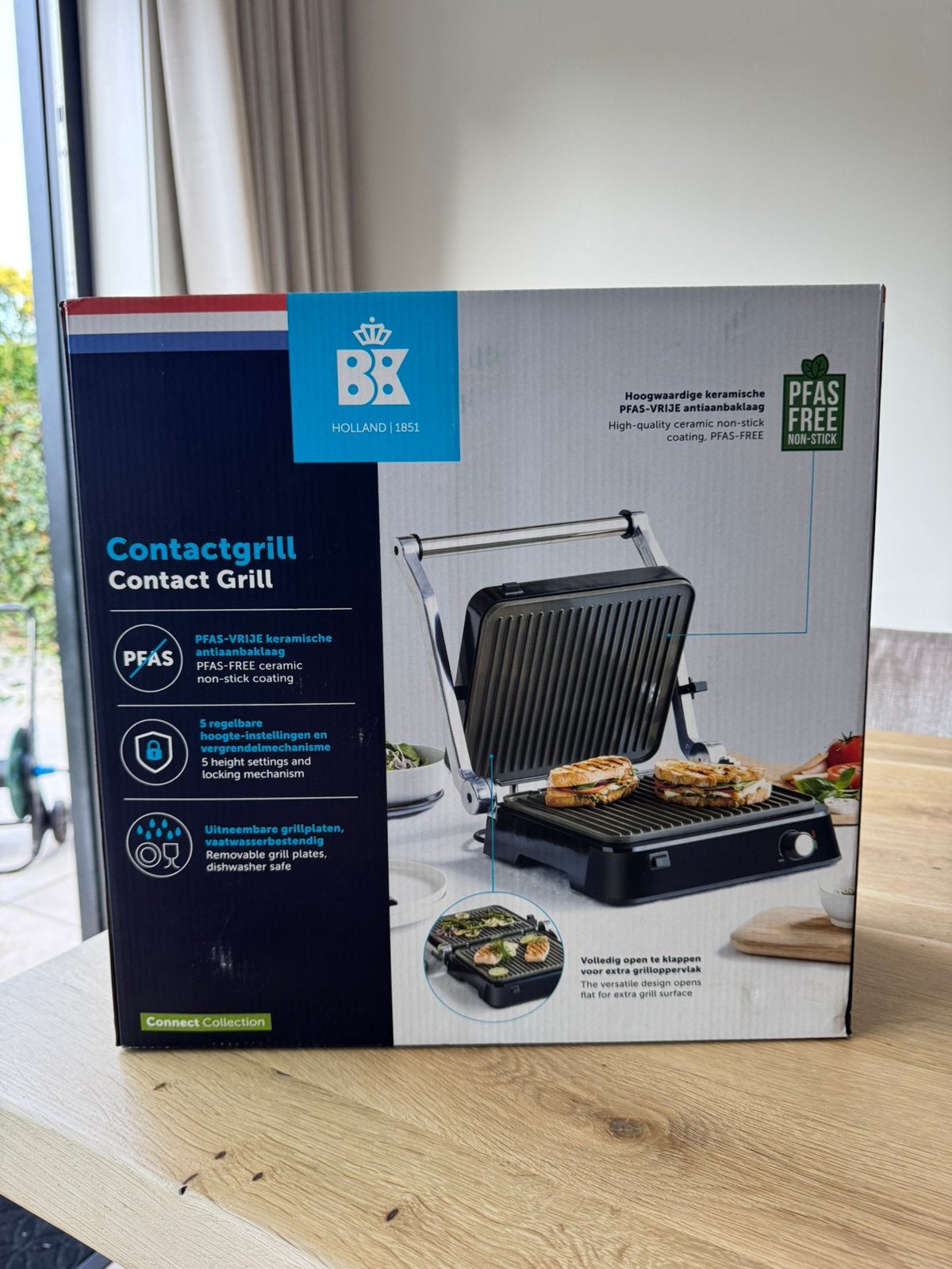 Nieuwe contactgrill merk BK, Ophalen, Uitneembare platen, Nieuw