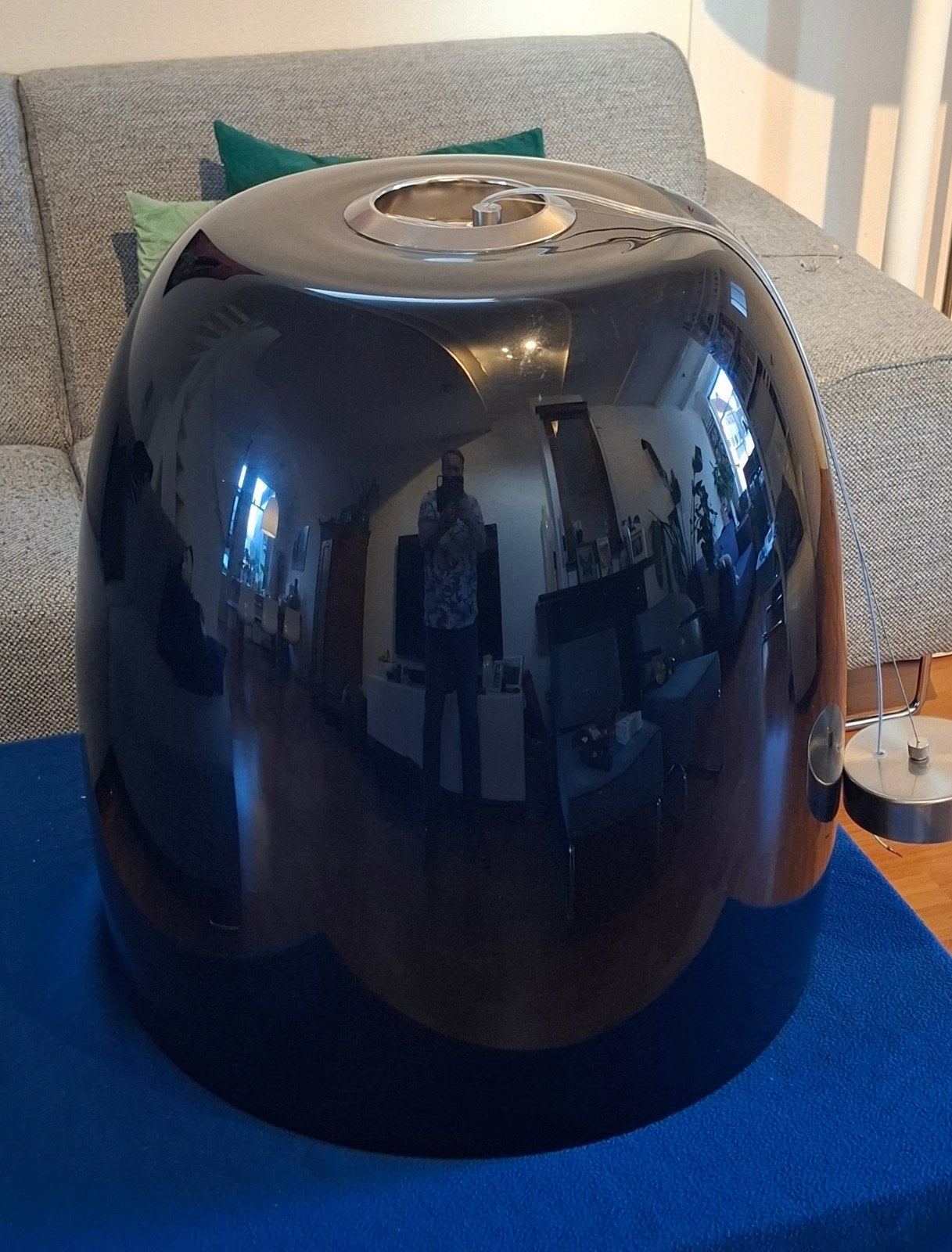 1x Prandina Notte S9 mondgeblazen zwart / wit glas D= 60 cm, Huis en Inrichting, Lampen | Hanglampen, Ophalen, E27 (groot), Zo goed als nieuw