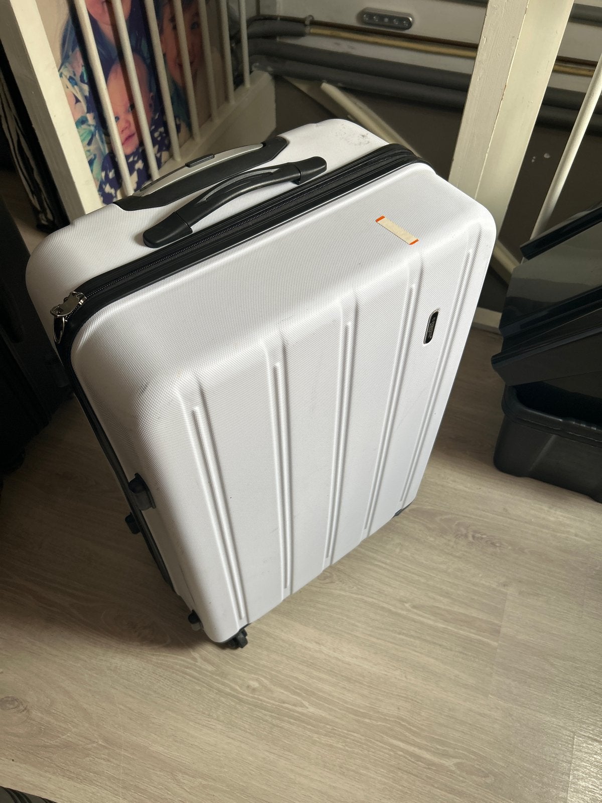 Princess Traveller koffer wit - 1 ritslabel ontbreekt, 60 tot 70 cm, Gebruikt, Hard kunststof, Slot