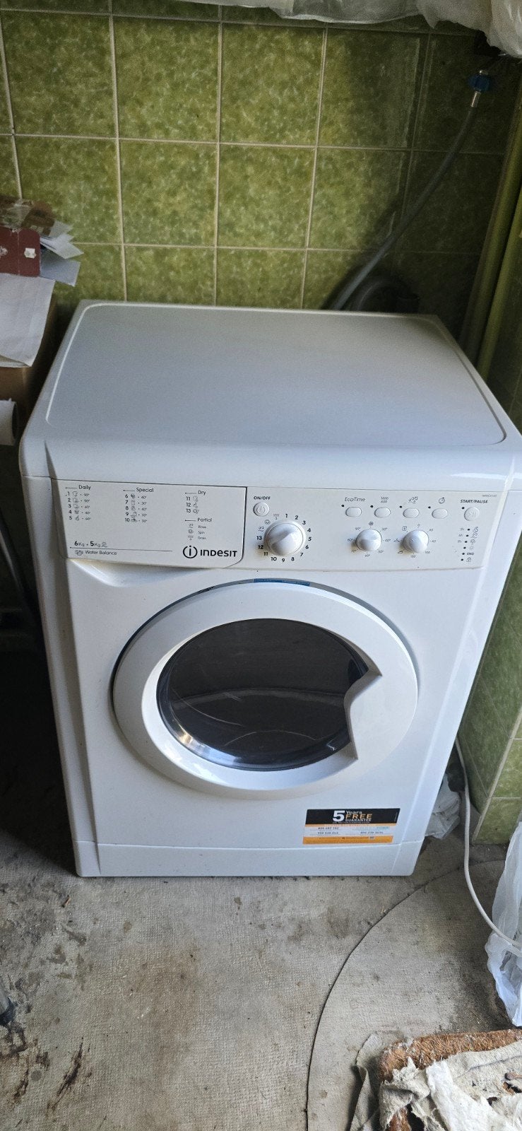 Indesit Wasmachine - Zo goed als nieuw, Ophalen, 6 tot 8 kg, Minder dan 1200 toeren, Zo goed als nieuw
