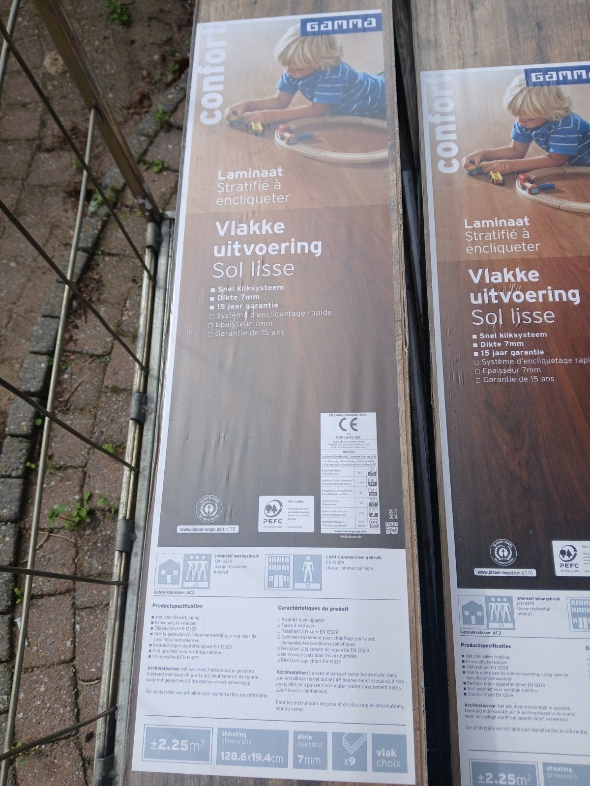 Laminaat houtlook 20,25m2, Ophalen, Bruin, Moderne houtlook, Nieuw