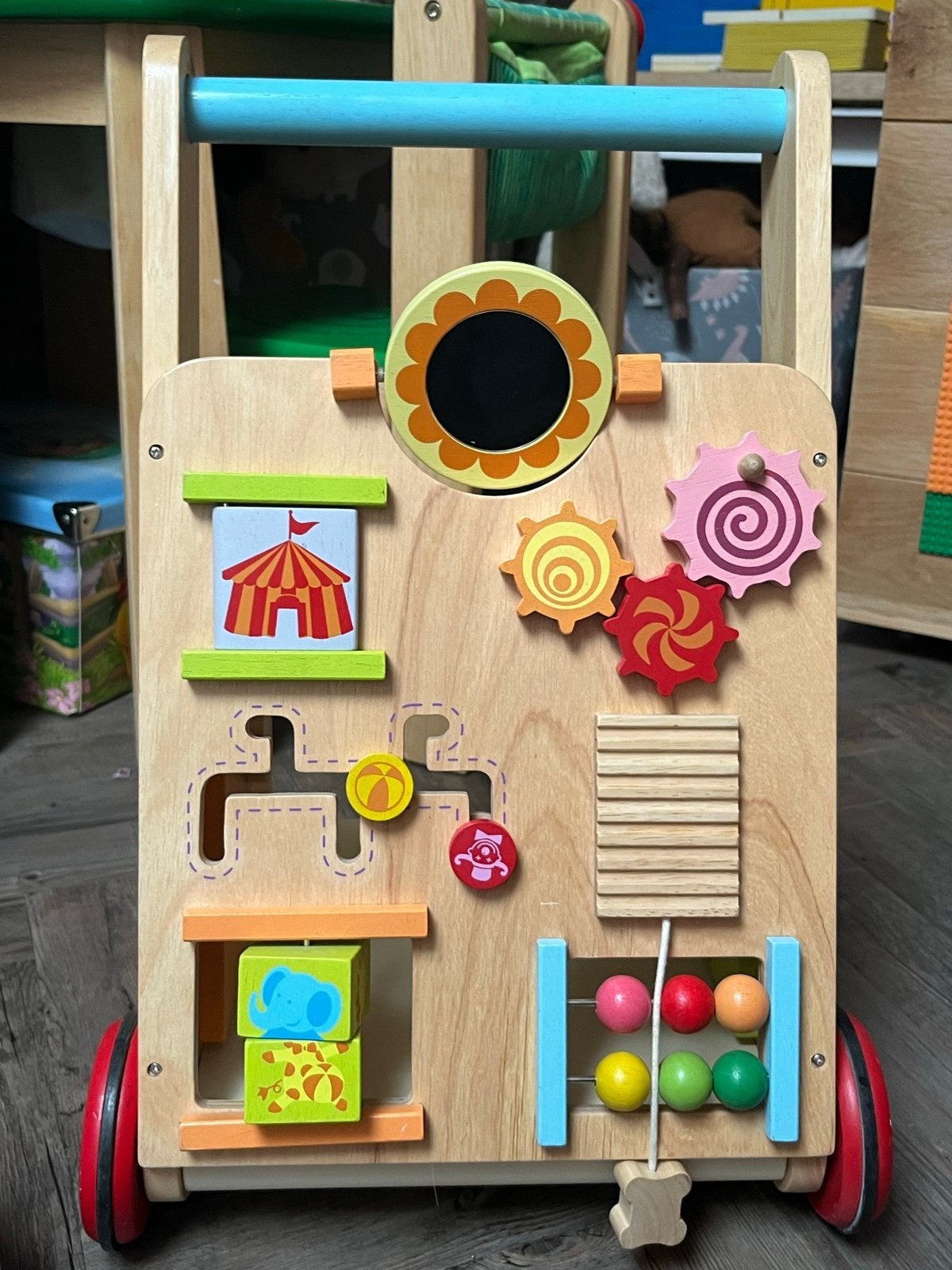 Houten loopwagen met activiteitenpaneel, Kinderen en Baby's, Ophalen, Gebruikt, Overige typen, Met wieltjes