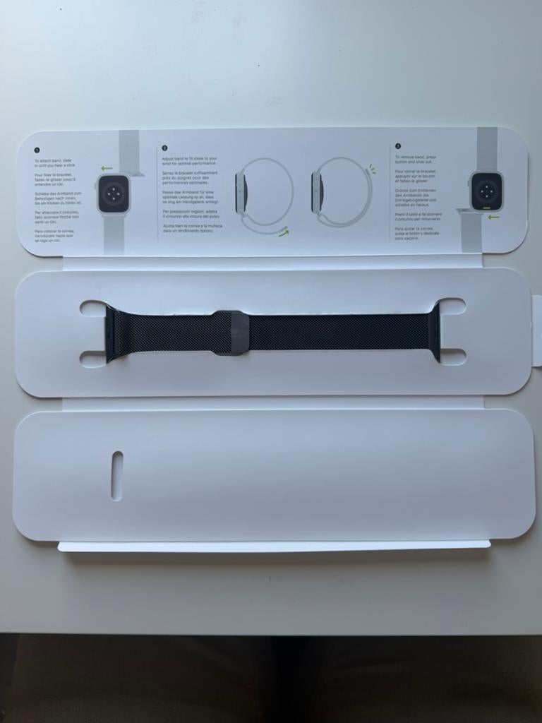 Milanese Loop Stainless Steel Graphite, Ophalen, Zwart, IOS, Zo goed als nieuw