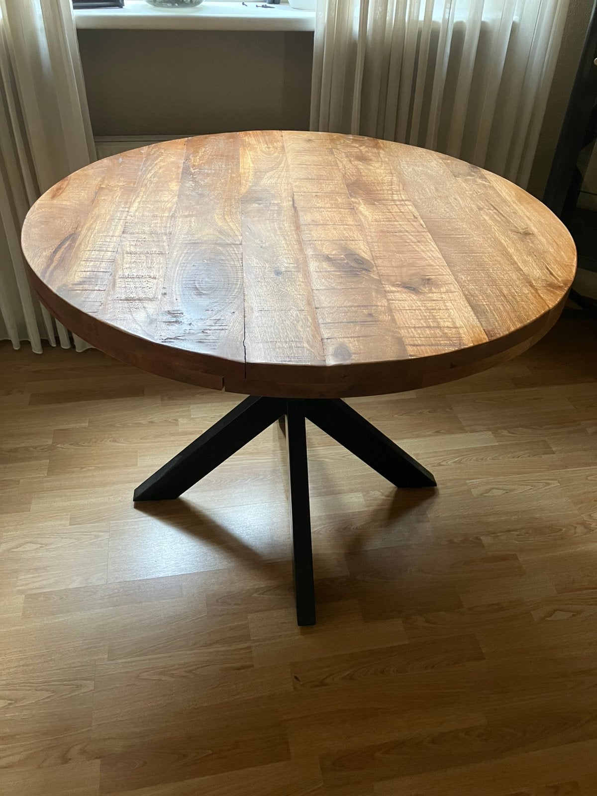 Ronde eettafel 1 meter, Ophalen, Gebruikt, 100 tot 150 cm, Rond