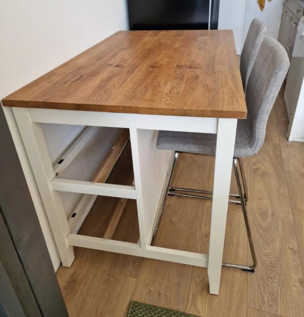 IKEA Stenstorp bartafel met 2 Lillånäs barstoelen, Ophalen, Gebruikt, Inclusief barstoelen