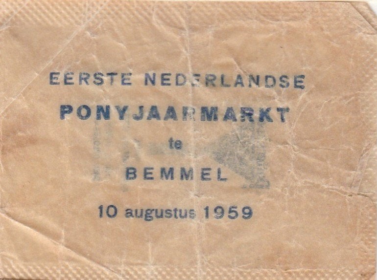 Ponyjaarmarkt te Bemmel 1959 - 1e NL Ponyjaarmarkt, Ophalen of Verzenden