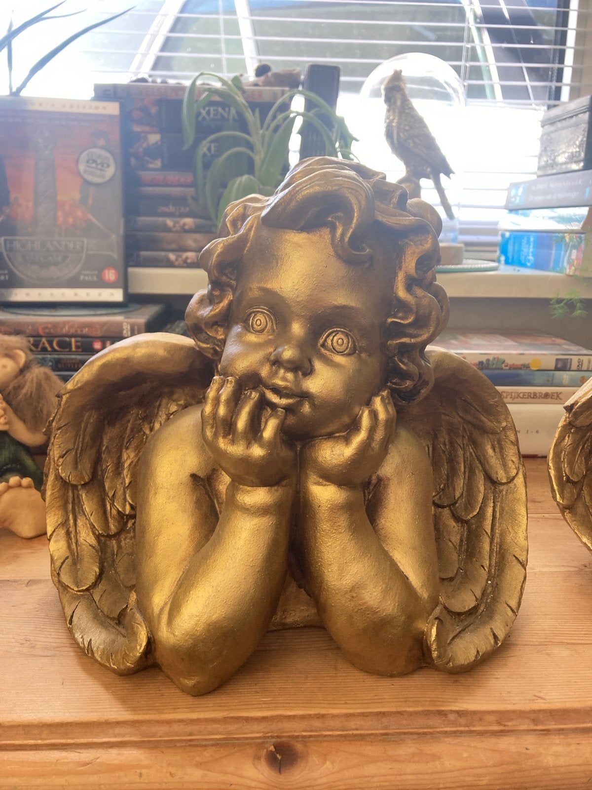 Gouden Engelen Beeldje - Decoratief en Charmant, Ophalen, Overige materialen, Goud, Klassiek