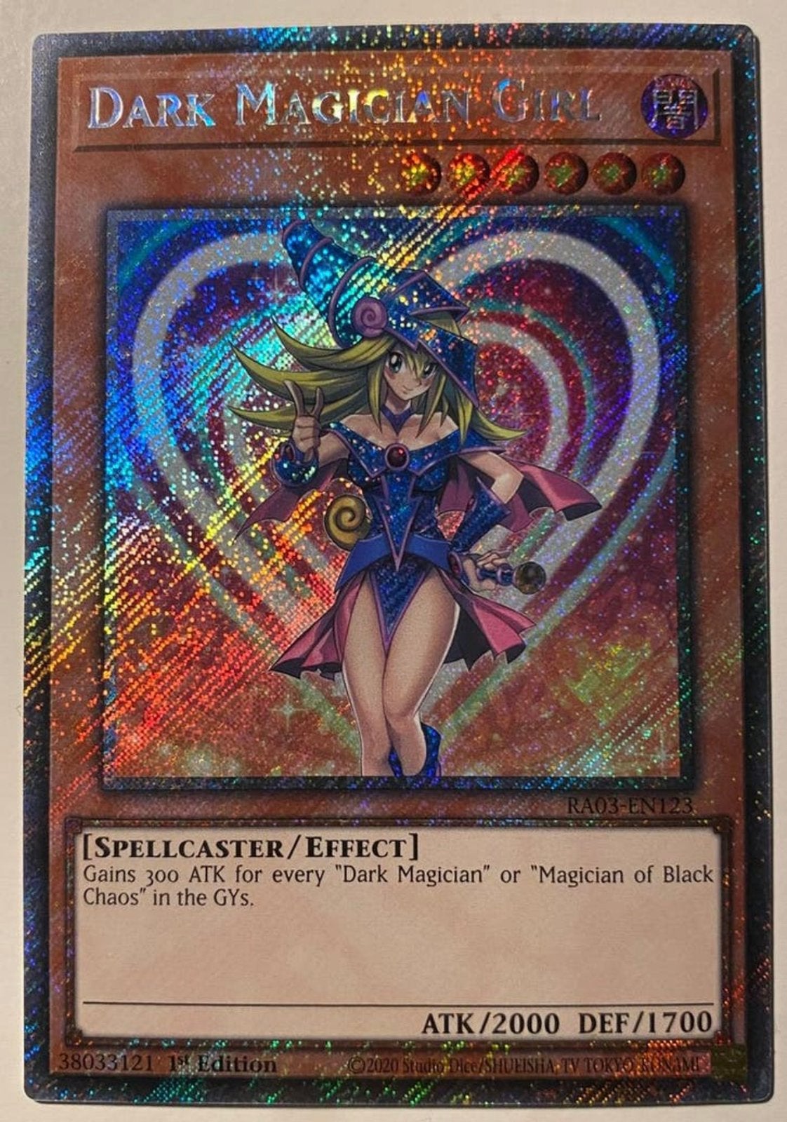 Yu-Gi-Oh! Dark Magician Girl RA03 1st Edition !, Hobby en Vrije tijd, Verzamelkaartspellen | Yu-gi-Oh!, Ophalen of Verzenden, Zo goed als nieuw