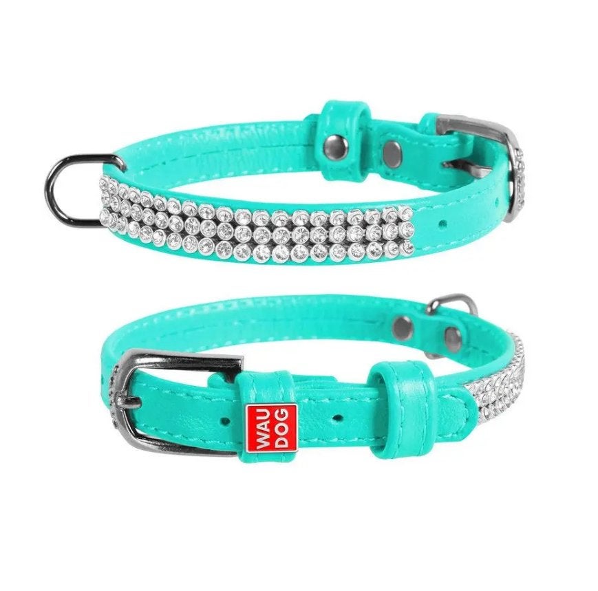 WAUDOG Glamour Halsband Leder Mint XS Nek 21-29 cm KOOPJE!!!, Ophalen of Verzenden, Handgemaakt, Nieuw