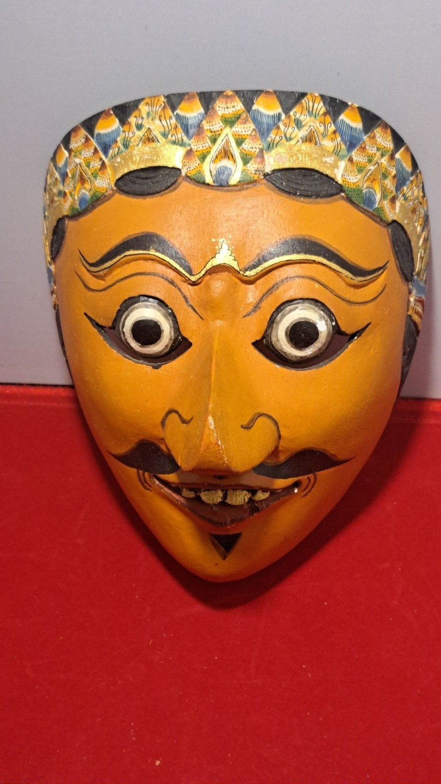 Handgesneden Indonesisch Houten Masker - Wayang Topeng, Ophalen of Verzenden