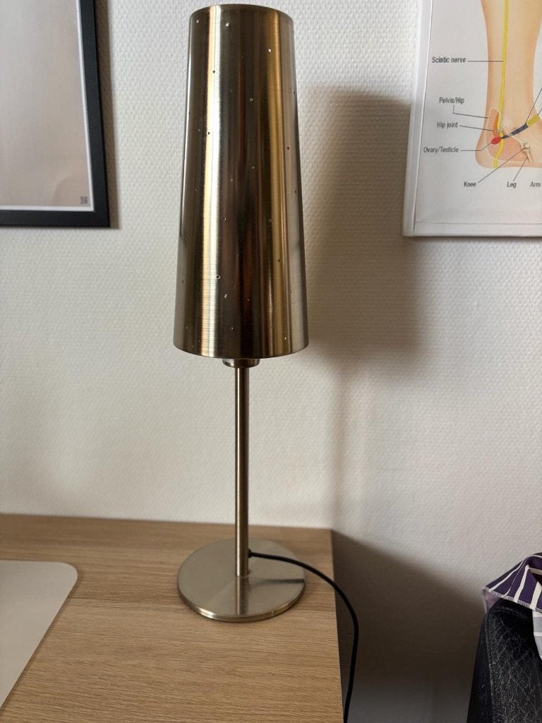 2 IKEA Tallvink tafellampen RVS - 62 cm hoog, Gebruikt, Ophalen of Verzenden, IKEA, Metaal
