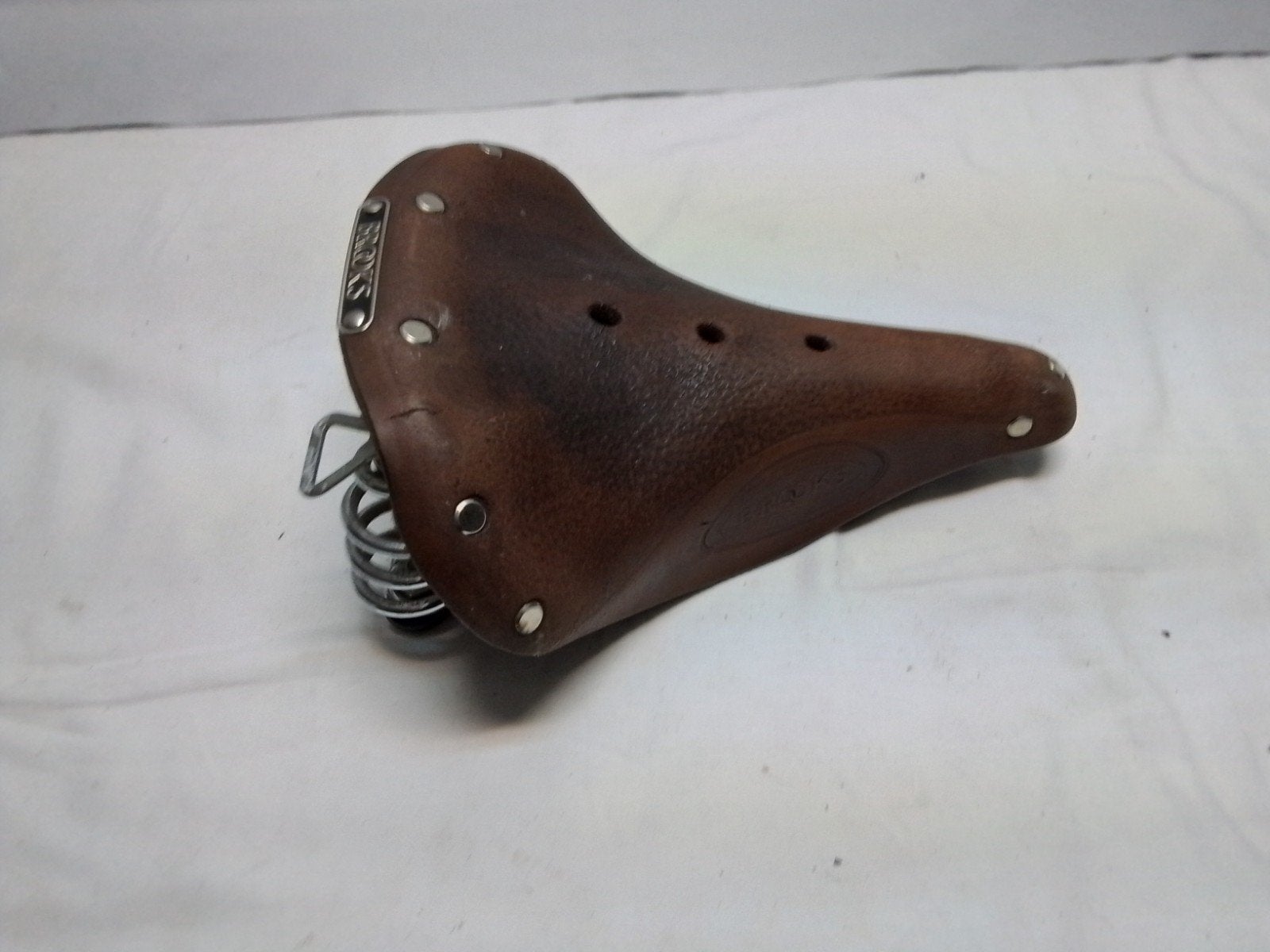 Brooks Leren Fietszadel met Veren - Klassiek Comfort, Fietsen en Brommers, Gebruikt, Leer, Ophalen of Verzenden, Brooks
