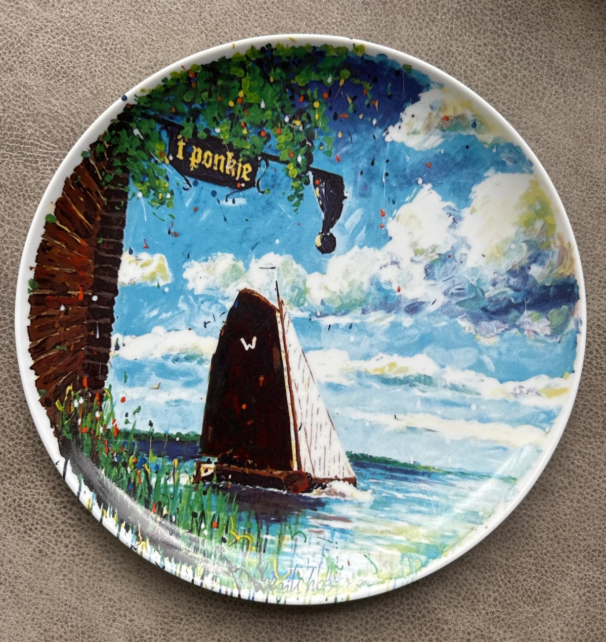 Keramisch wandbord 't Ponkje Woudsend - Henk Hofstra, Ophalen of Verzenden