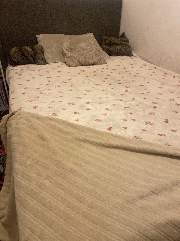 Tweepersoonsbed grijs ZO SNEL MOGELIJK WEG!!!!!!, Ophalen, Modern., Tweepersoons, 140 cm