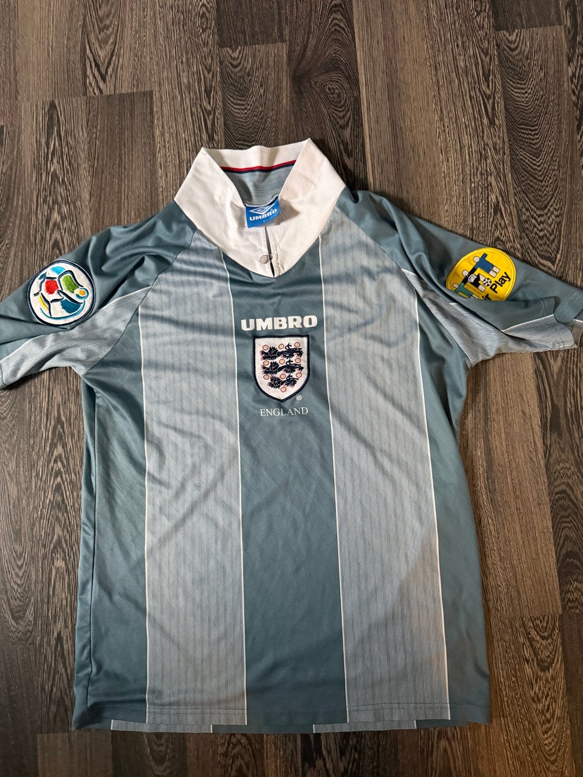 Vintage Umbro Engeland Voetbalshirt - Maat L, Maat 52/54 (L), Verzenden, Zo goed als nieuw, Voetbal
