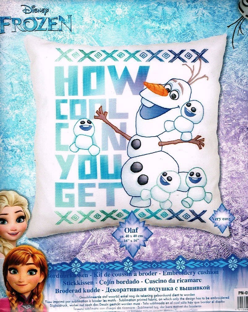 Cado koopje FROZEN voorbedrukt borduurpakket kussen, olaf, Ophalen of Verzenden, Nieuw, Handborduren, Borduurpakket