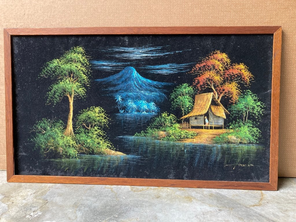 Schilderij - Aziatisch tafereel - Komt uit Indonesie, Ophalen of Verzenden