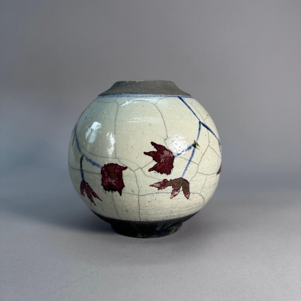 Hein Severijns Raku vaas 1983 – gesigneerd studio keramiek, Ophalen of Verzenden