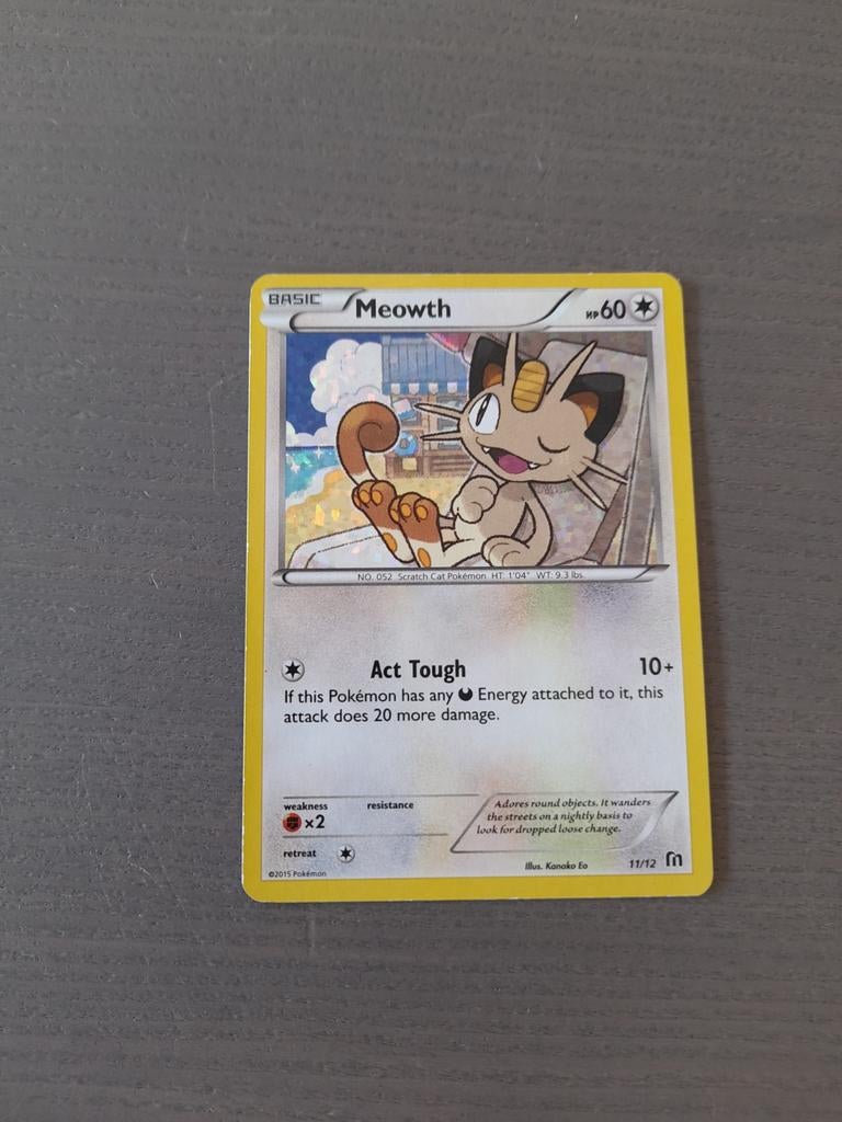Mcdonalds promo 11/12 meowth holo, Ophalen of Verzenden, Gebruikt, Losse kaart, Foil