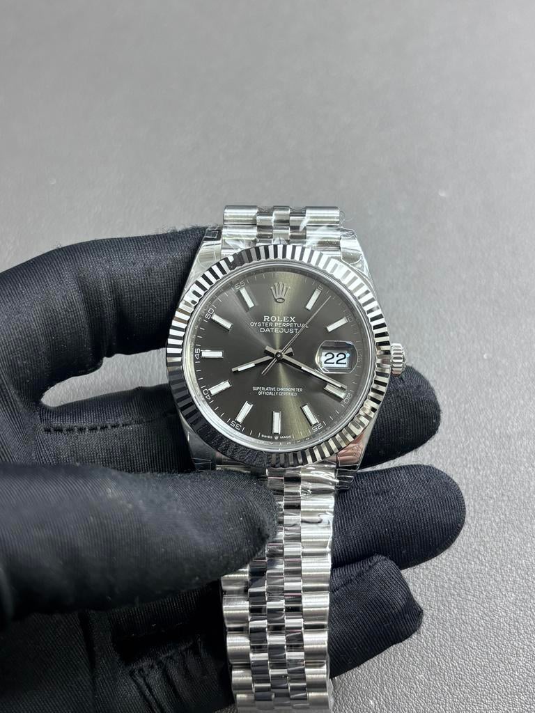 Rolex datejust 41mm - Rhodium, Sieraden, Tassen en Uiterlijk, Horloges | Heren, Ophalen, Nieuw, Staal, Overige merken