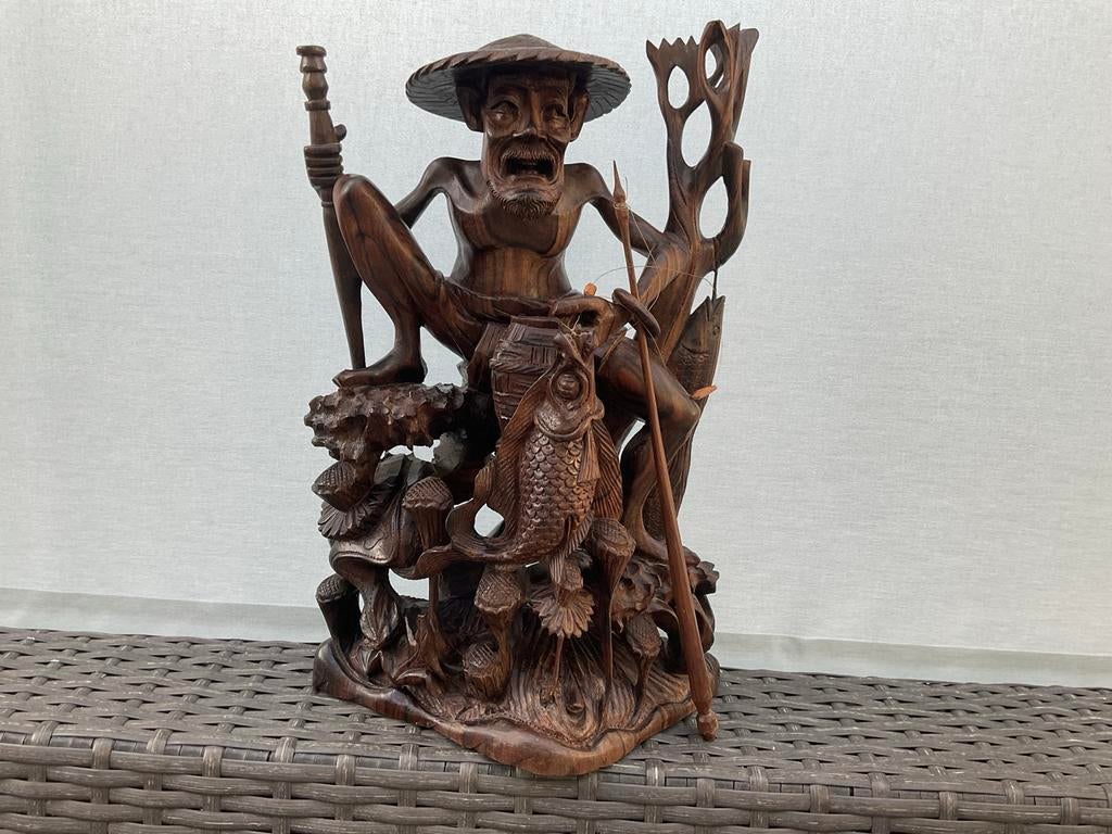 Balinese Hout Gesneden Beelden - Decoratief houtsnijwerk, Ophalen of Verzenden, Gebruikt, Dier