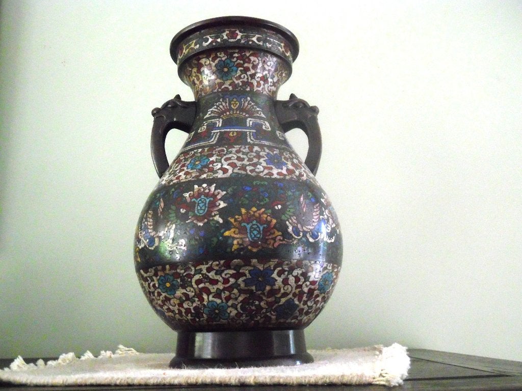 Chinese bronzen vaas Champlevé, Ophalen of Verzenden