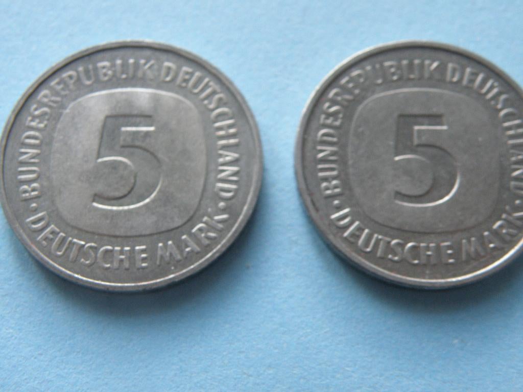 Duitsland 2 x 5 DM 1975 J en F, Verzenden, Duitsland, Setje