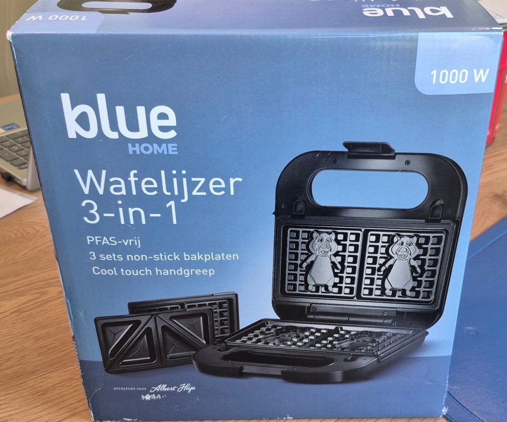 wafelijzer - Albert Heijn, Witgoed en Apparatuur, Wafelijzers, Ophalen, Uitneembare platen, Nieuw