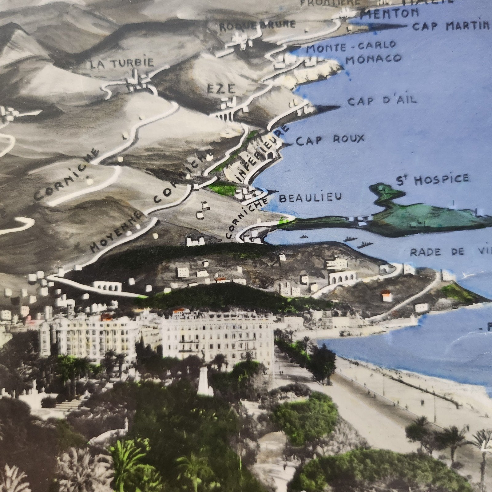 Ansichtkaart Nice, Frankrijk Excursies naar Italië en Alpen, Verzenden, 1940 tot 1960, Gelopen, Frankrijk