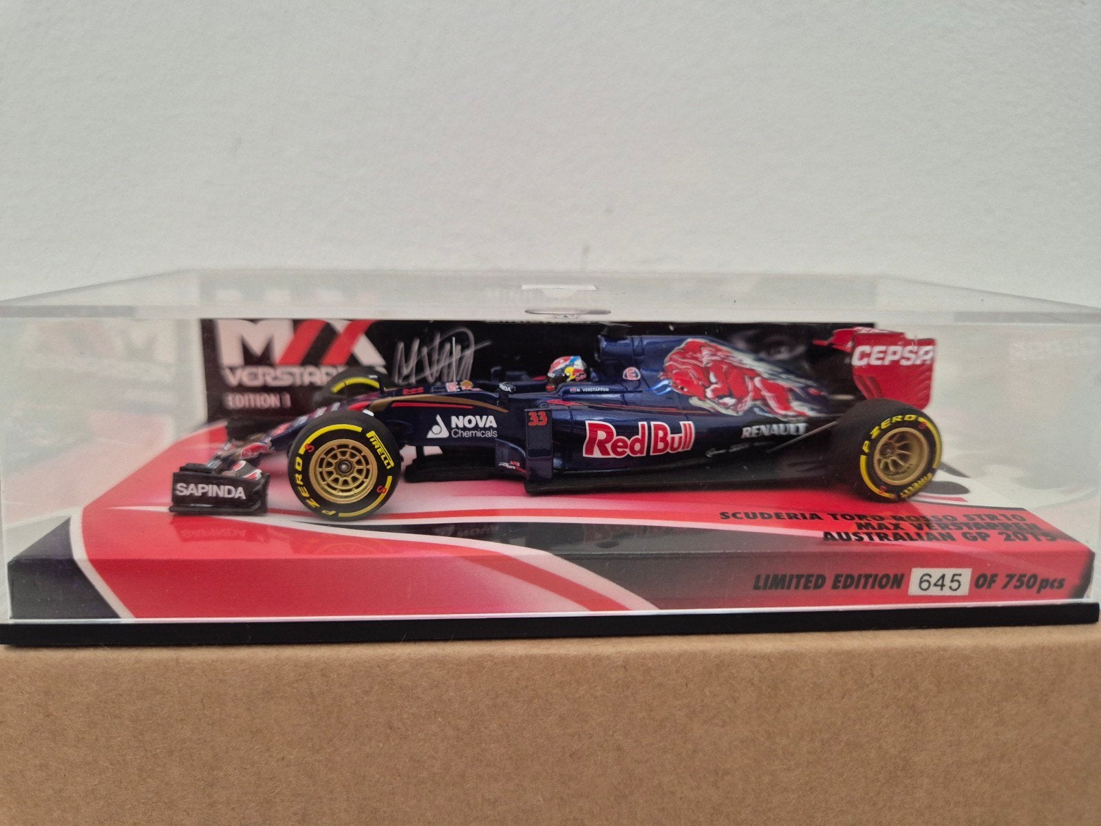 MAX VERSTAPPEN 1:43 TORO ROSSO STR10 AUSTRALIE 2015 EDITIE 1, Ophalen, Nieuw, Auto, MiniChamps
