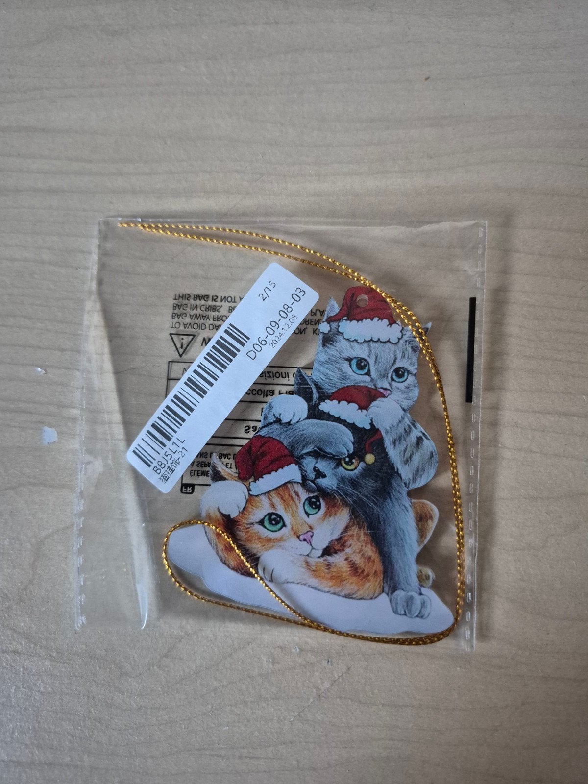 Nieuwe poezen kerst hanger kerstboom ornament kat / katten, Ophalen of Verzenden, Nieuw