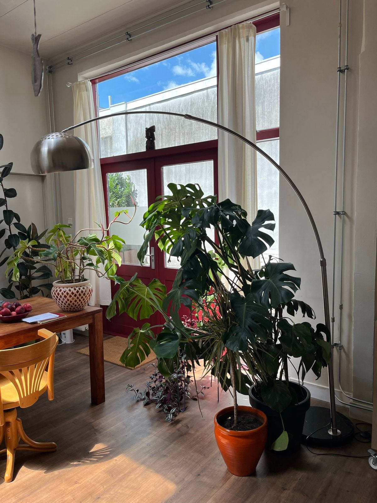 Prachtige RVS Booglamp - Verstelbaar Design, Ophalen, 200 cm of meer, E27 (groot), Zo goed als nieuw