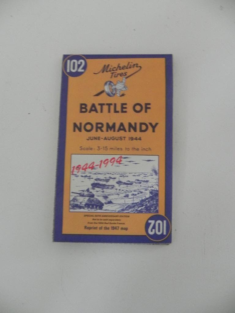 Michelin D-Day kaart Heruitgave van de kaart van 1947., Ophalen of Verzenden, Landmacht, Overige gebieden, Overige typen