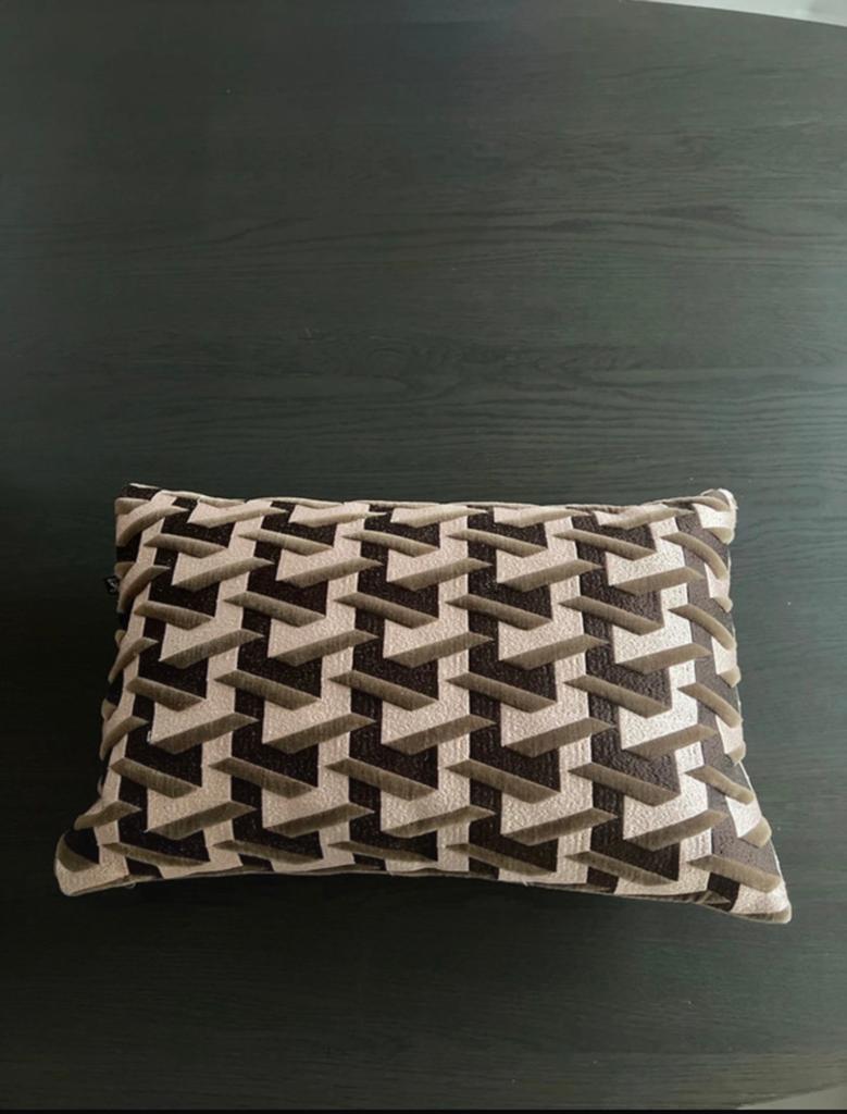 HKliving Kussen met Geometrisch Patroon, Ophalen of Verzenden, Zo goed als nieuw, Bruin, Rechthoekig