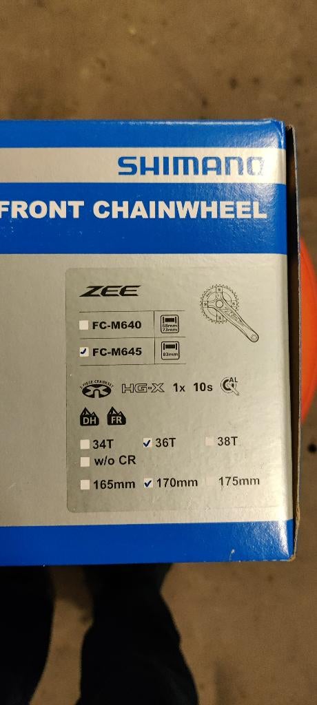 Shimano Zee M640 Crank 170, Crankstel of Pedalen, Nieuw, Ophalen of Verzenden, Aluminium