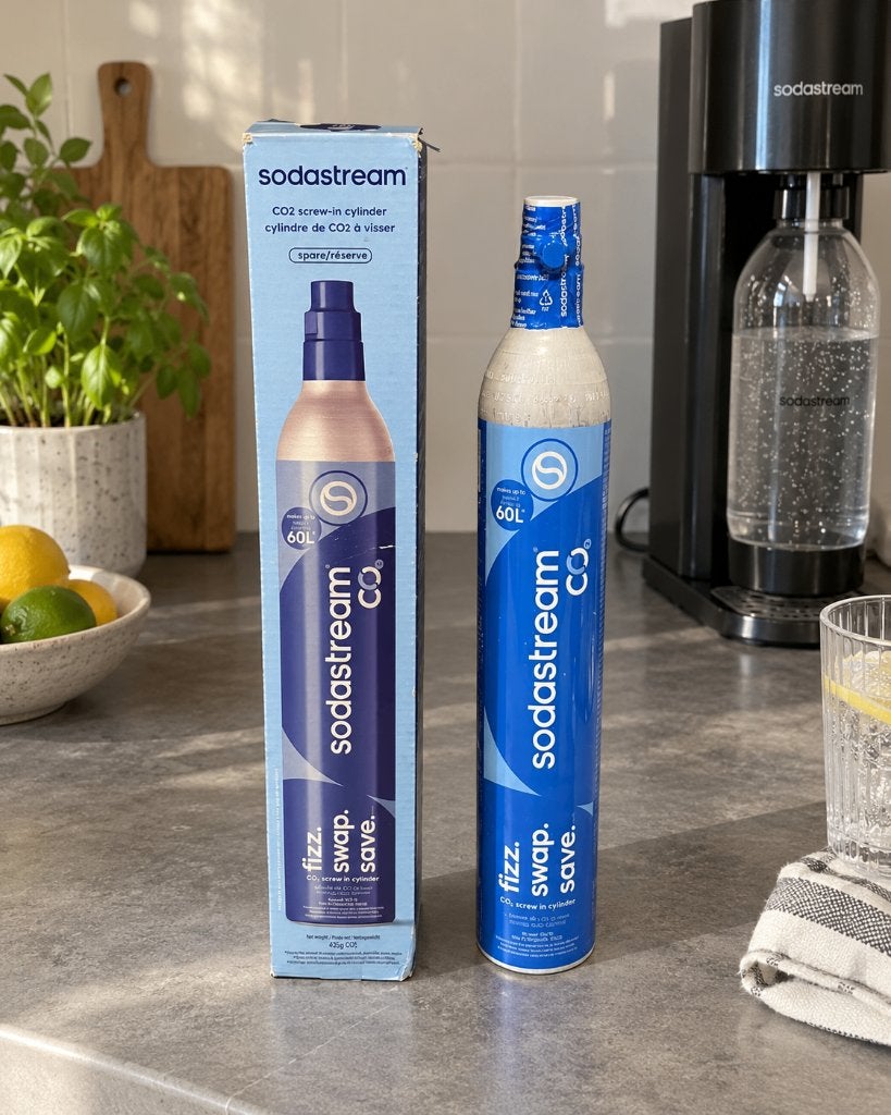SodaStream CO₂ Cilinder 60L – Blauwe Schroeffles, Ophalen of Verzenden, Nieuw