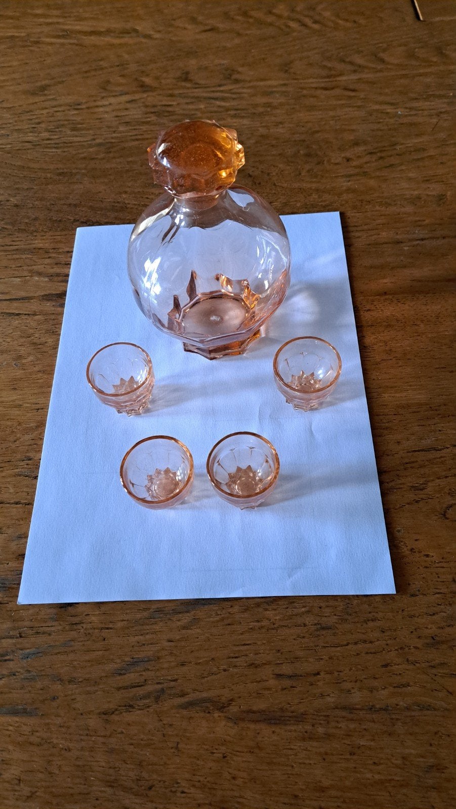 Vintage likeurset - karaf met 4 glaasjes, Ophalen of Verzenden