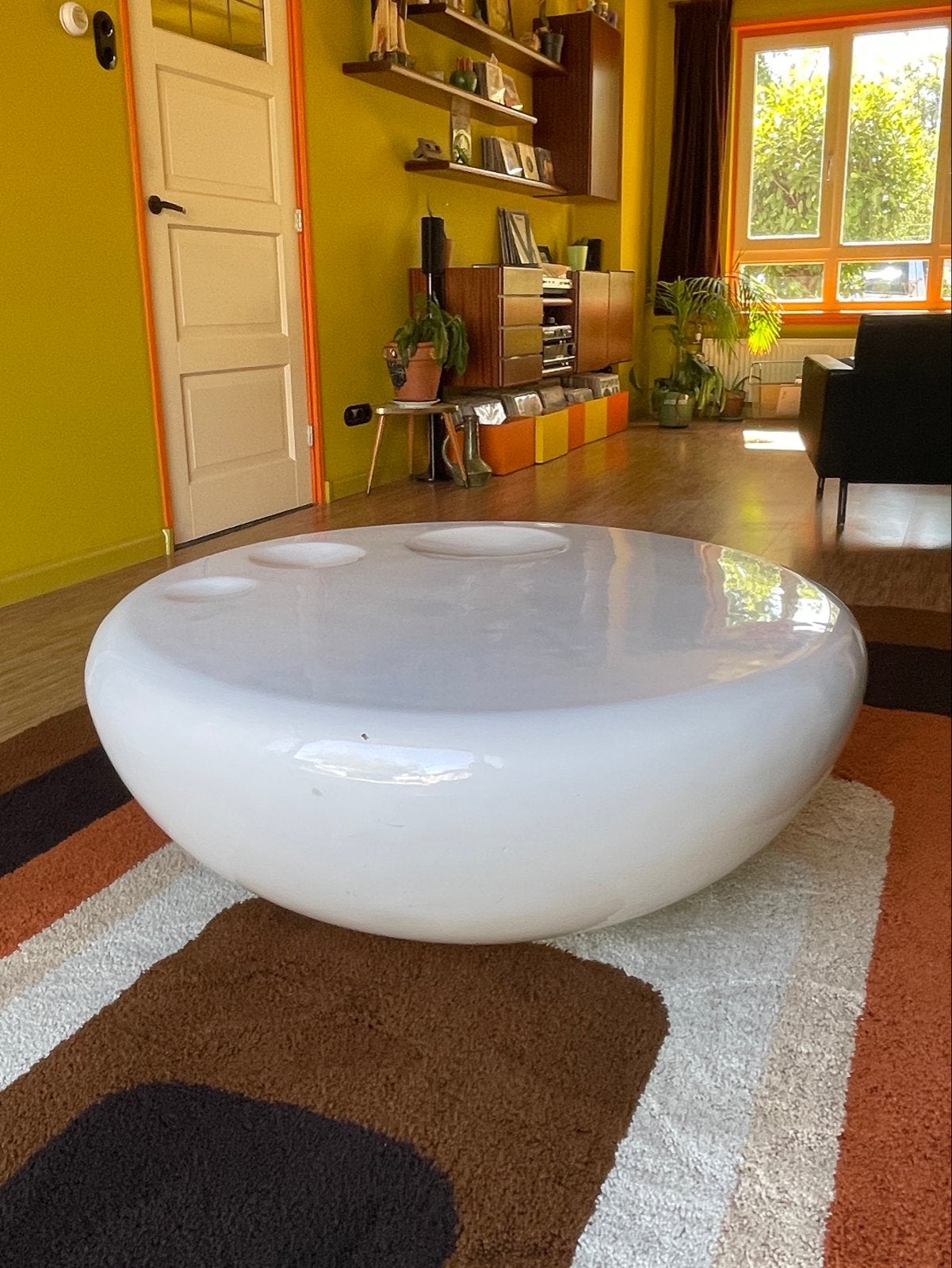 Jaren ‘90 space age salontafel, Ophalen, Kunststof, Gebruikt, 50 tot 100 cm