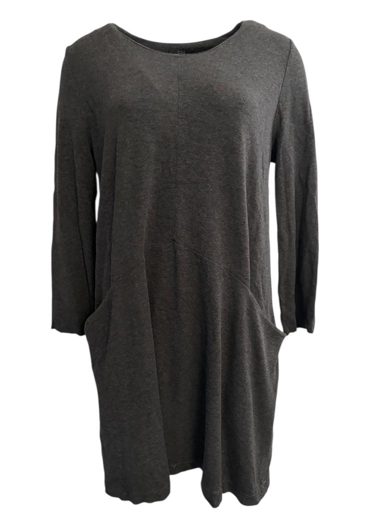 COS jurk L, Kleding | Dames, Jurken, Zo goed als nieuw, Grijs, Onder de knie, Ophalen of Verzenden