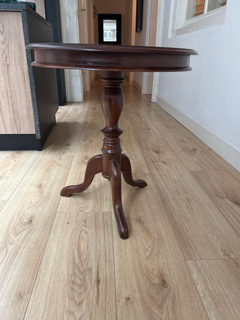 Mahonie houten ronde tafel - 60cm diameter, Ophalen