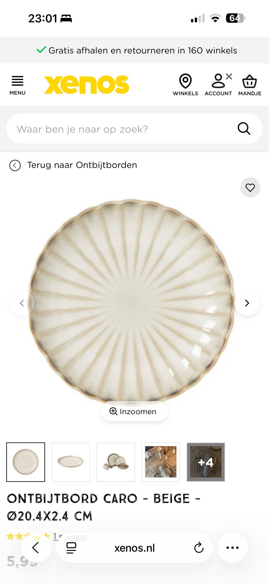 Xenos Caro Mokken en Bordjes - 12 stuks per set, Ophalen, Overige merken, Keramiek, Zo goed als nieuw