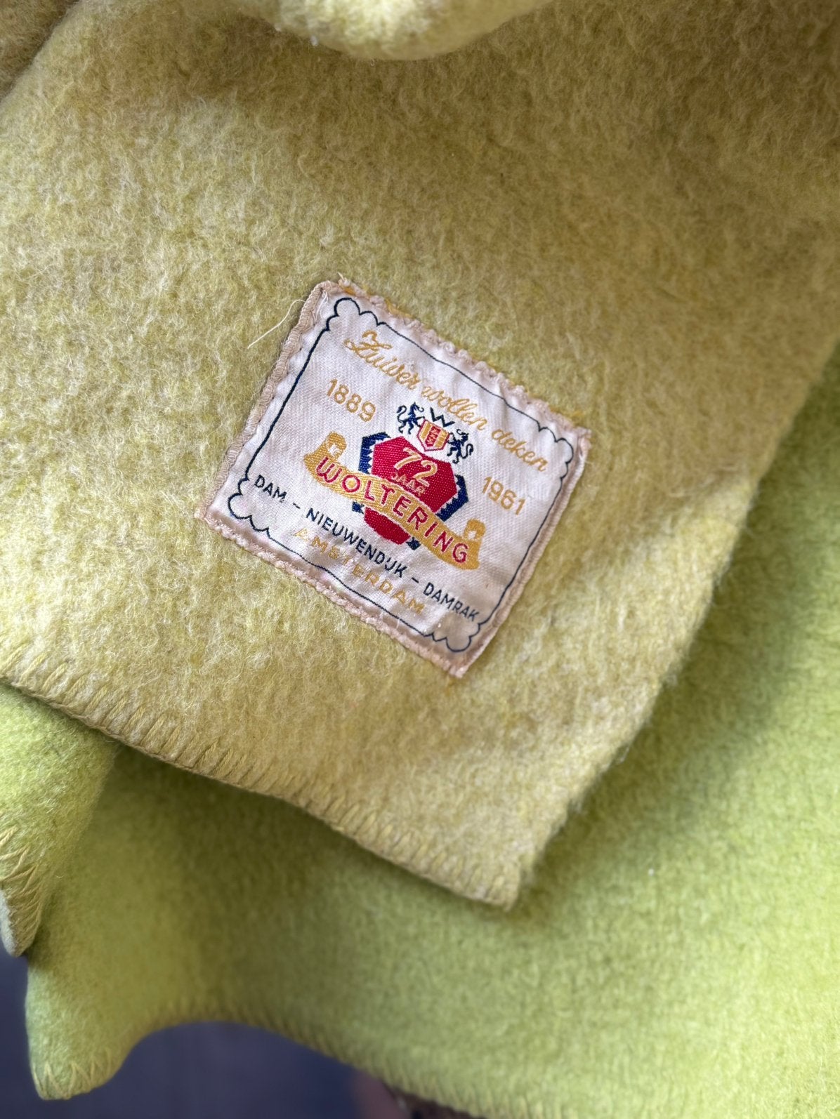 Vintage scheerwollen deken Woltering, Ophalen of Verzenden, Gebruikt