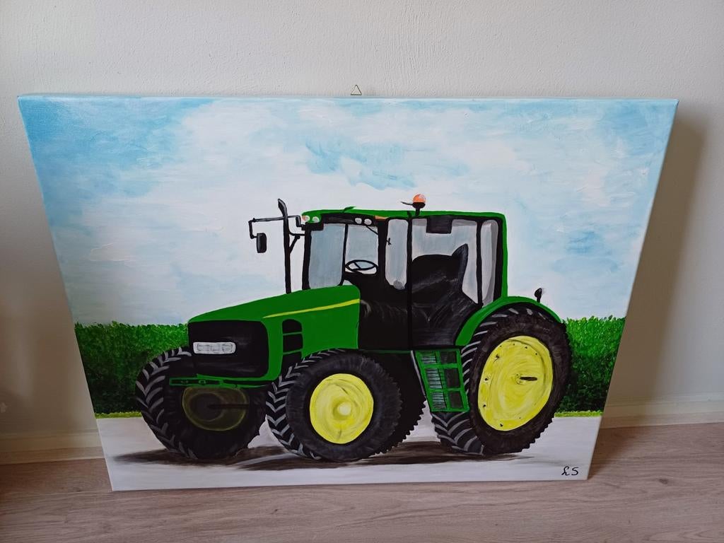 John Deere schilderij. 70x90, Antiek en Kunst, Ophalen