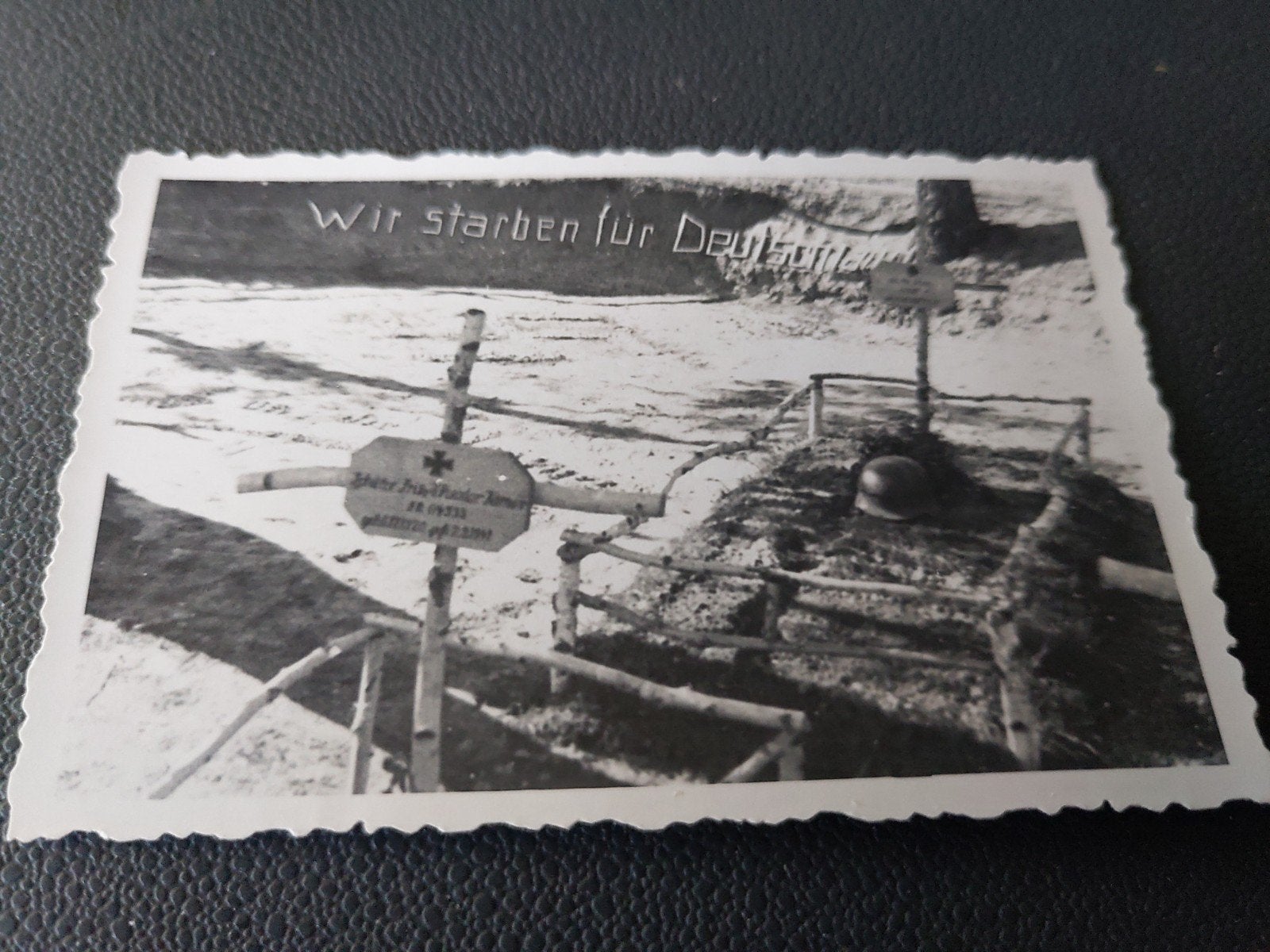 wo2foto Duitse graven in veld wir starben für Deutschland  2, Ophalen of Verzenden, Duitsland