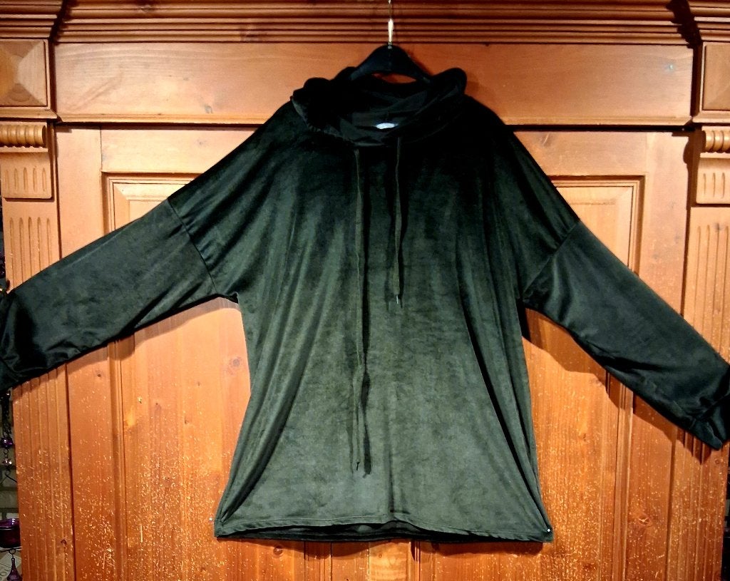 Zachte Zwarte Hoodie tot mt 52 Made in Italy, Made in Italy, Zwart, Trui of Vest, Ophalen of Verzenden
