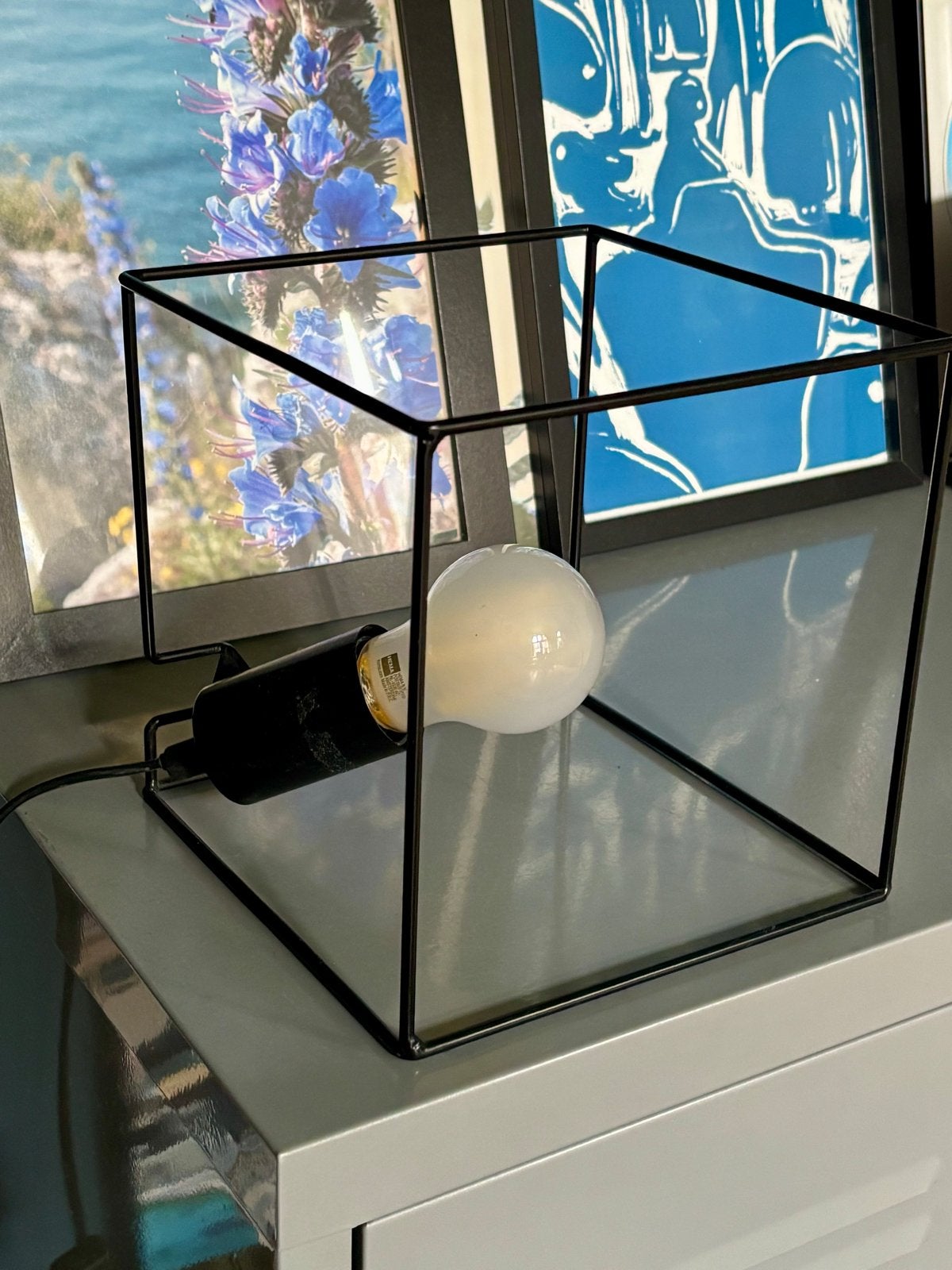 Casa Kubus Tafellamp Zwart Metaal 18x18x18cm incl. lamp, Huis en Inrichting, Lampen | Tafellampen, Ophalen, Overige merken, Metaal