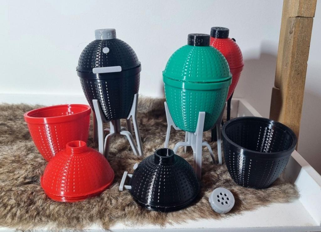 3d geprint peper en zoutstel bastard green egg kamado, Tuin en Terras, Ophalen of Verzenden, Nieuw