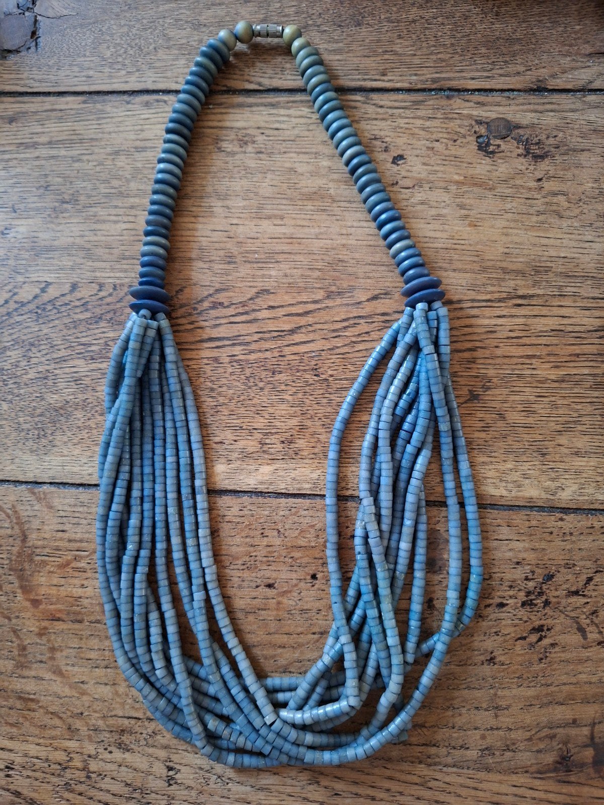 Unieke vintage meervoudige ketting van glazen Trade Beads, Ophalen of Verzenden, Zo goed als nieuw, Overige materialen