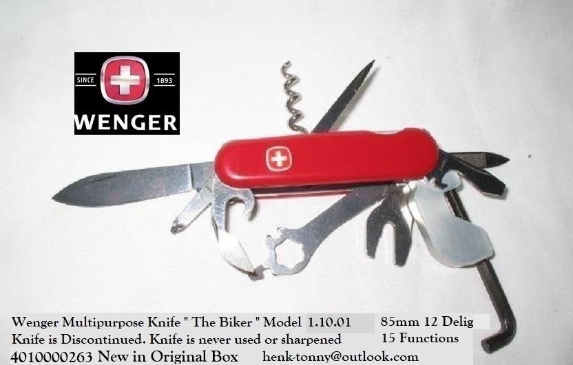 T.k.a. Wenger Multipurpose Knife."The Biker"., Ophalen of Verzenden, Overige soorten, Overige gebieden, Mes of Dolk